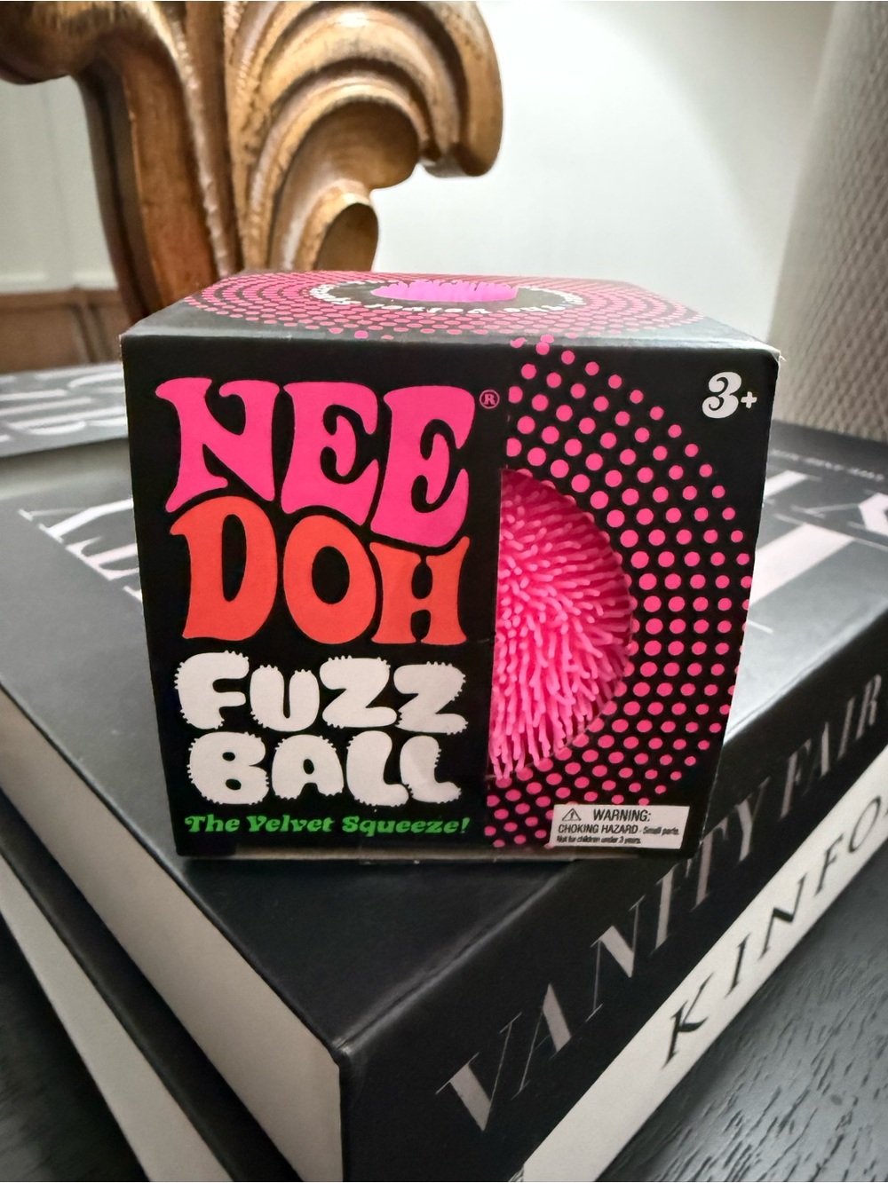 Fuzz Ball Velvet Squeeze Toy — Pink